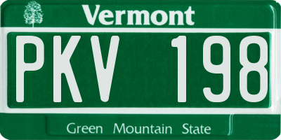 VT license plate PKV198