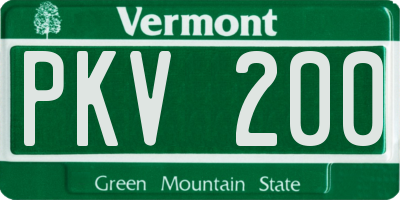 VT license plate PKV200