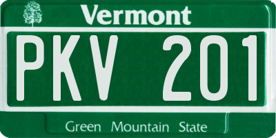 VT license plate PKV201