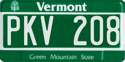 VT license plate PKV208