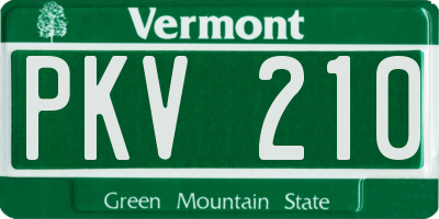 VT license plate PKV210