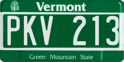 VT license plate PKV213