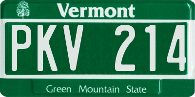 VT license plate PKV214