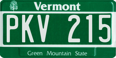 VT license plate PKV215