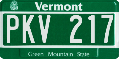 VT license plate PKV217