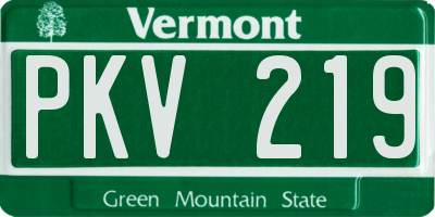 VT license plate PKV219