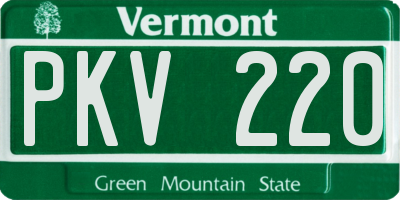 VT license plate PKV220