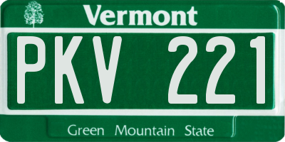 VT license plate PKV221
