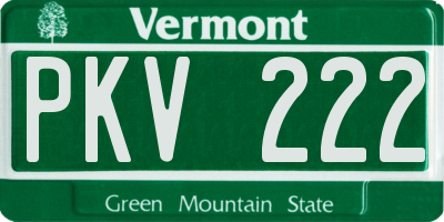 VT license plate PKV222