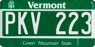 VT license plate PKV223