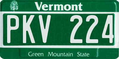 VT license plate PKV224