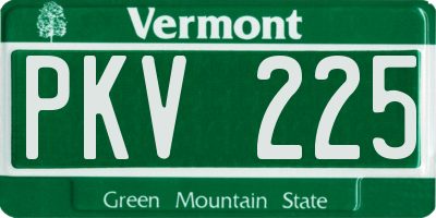 VT license plate PKV225