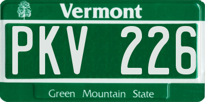 VT license plate PKV226