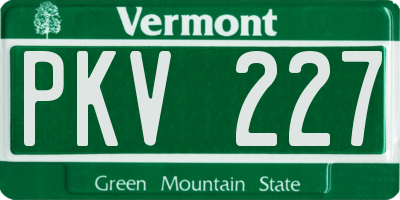 VT license plate PKV227