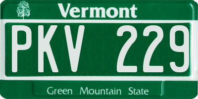 VT license plate PKV229