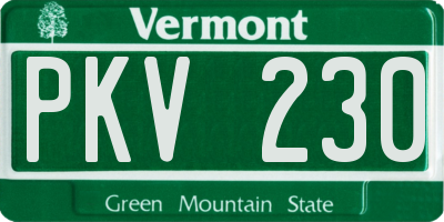 VT license plate PKV230