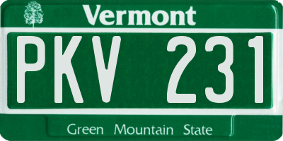 VT license plate PKV231