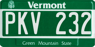 VT license plate PKV232