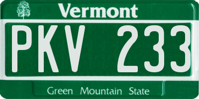 VT license plate PKV233