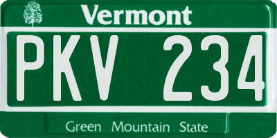 VT license plate PKV234