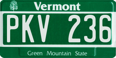 VT license plate PKV236