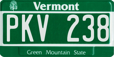 VT license plate PKV238