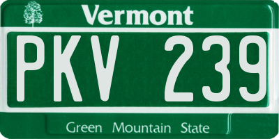 VT license plate PKV239