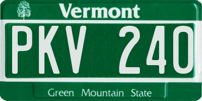 VT license plate PKV240