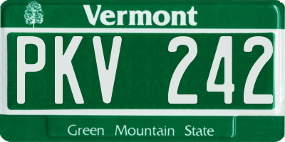 VT license plate PKV242