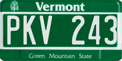 VT license plate PKV243