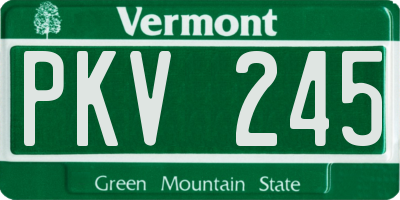 VT license plate PKV245