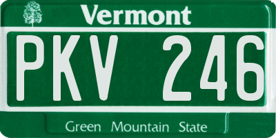 VT license plate PKV246