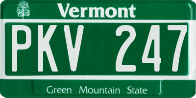 VT license plate PKV247
