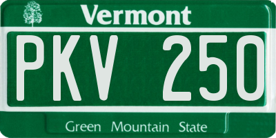 VT license plate PKV250