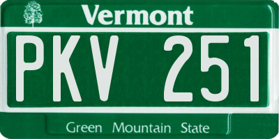 VT license plate PKV251