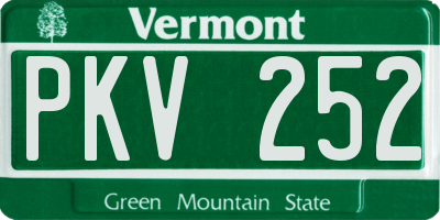 VT license plate PKV252
