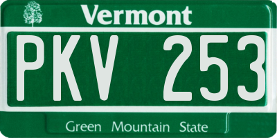 VT license plate PKV253