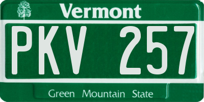VT license plate PKV257