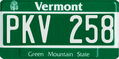 VT license plate PKV258