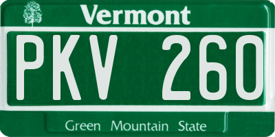 VT license plate PKV260
