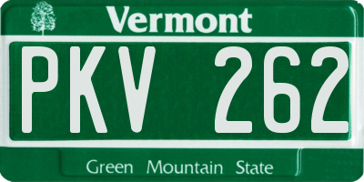 VT license plate PKV262