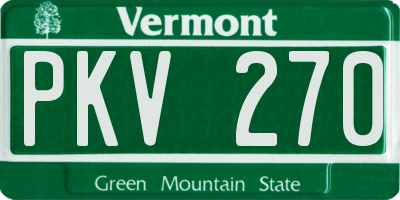 VT license plate PKV270