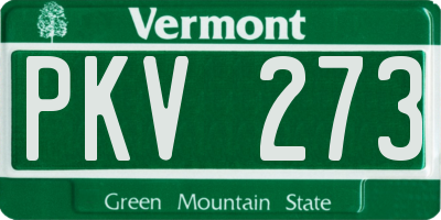 VT license plate PKV273