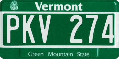 VT license plate PKV274