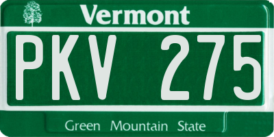 VT license plate PKV275
