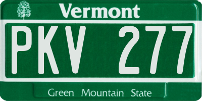 VT license plate PKV277