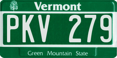 VT license plate PKV279
