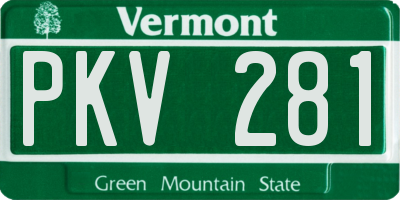 VT license plate PKV281
