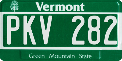 VT license plate PKV282