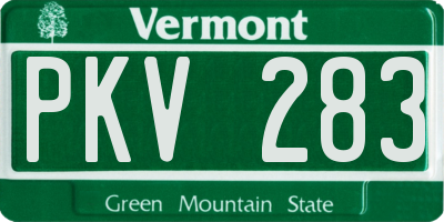 VT license plate PKV283